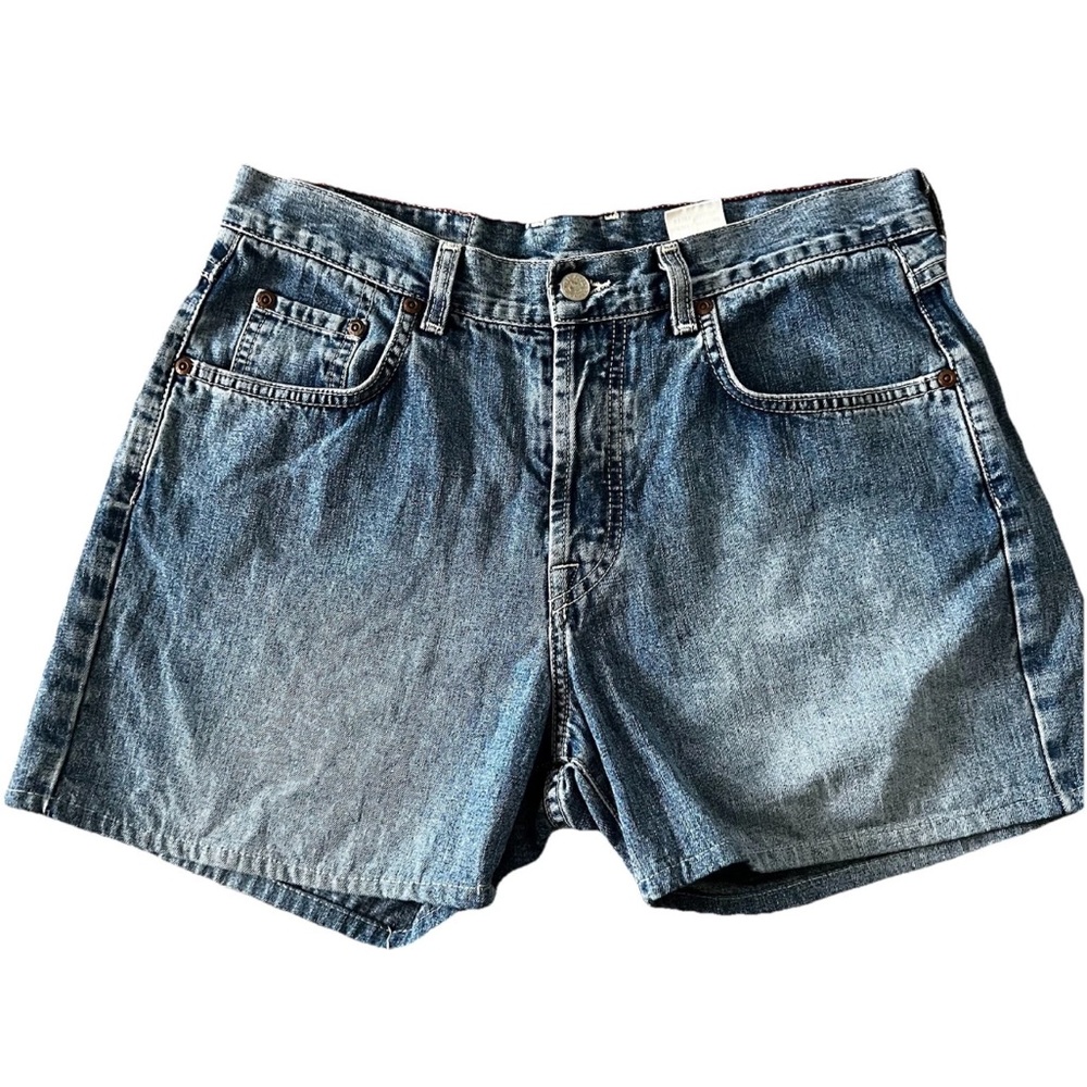 Lucky Brand Denim Button Fly Low Rise Cut Off Size 12/31 Blue Jean Shorts 32x4”